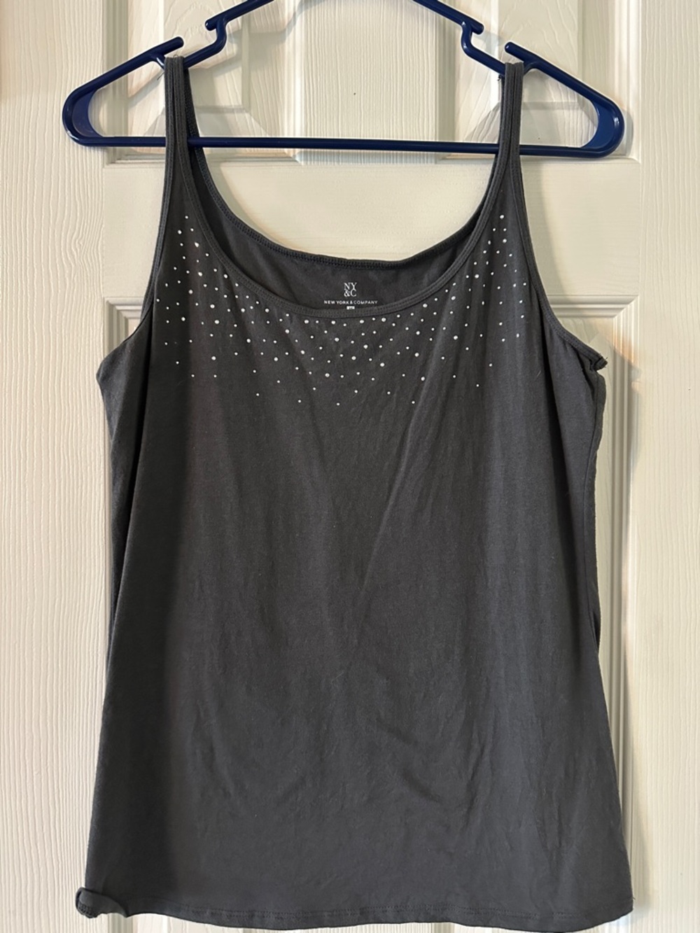 New York & Company Charcoal Gray Tank with Silver Studs